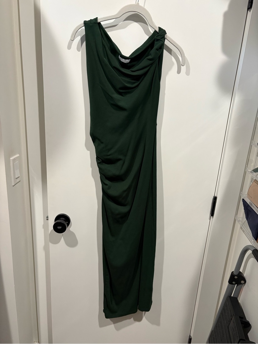 Zara Dark Green Draped Women's Dress Size Large